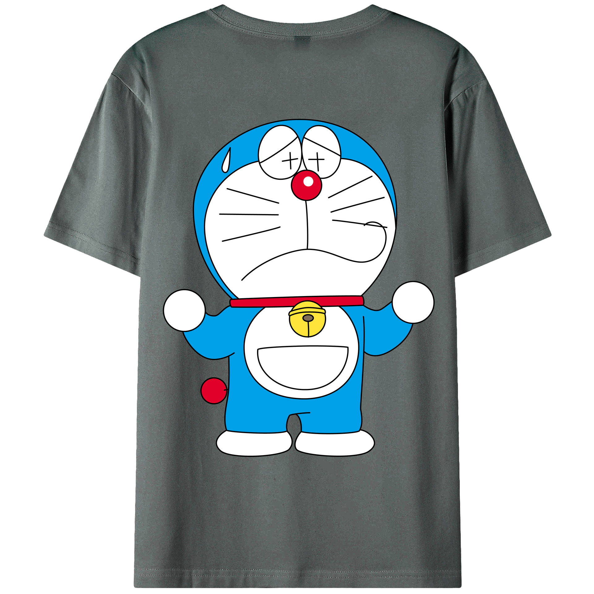 （画像用） ドラえもん Doraemon 綿100％ メンズ半袖Tシャツ（バックプリント） 通気性